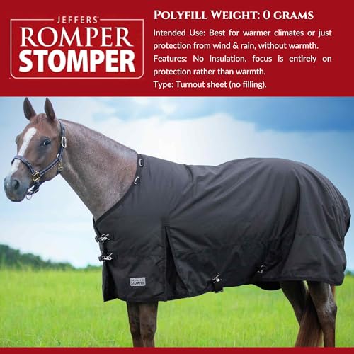 Jeffers Romper Stomper Horse Turnout Blanket, 1680D, 0g Fill | Brown | 84" - size: 84"