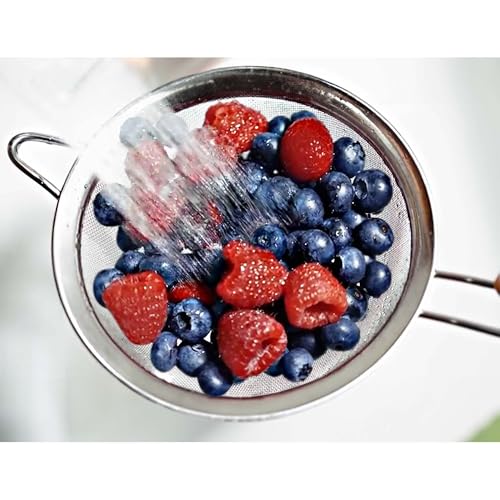 HIC Kitchen Fine Double Mesh Strainer, 18/8 Stainless Steel, 4-Inch, For Sifting Baking Ingredients, Straining, And Draining Soups And Sauces - size: Double Mesh, 4-Inch