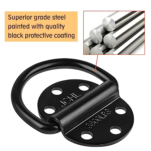 D-Rings Tie Downs Anchors Heavy Duty Steel 3600 Pound Capacity Lashing Rings for Loads on Trailers Trucks RV Campers Vans ATV SUV Boats Tie Down Ring with Screws&Bolts (10-Packs) - color: 10-Pack