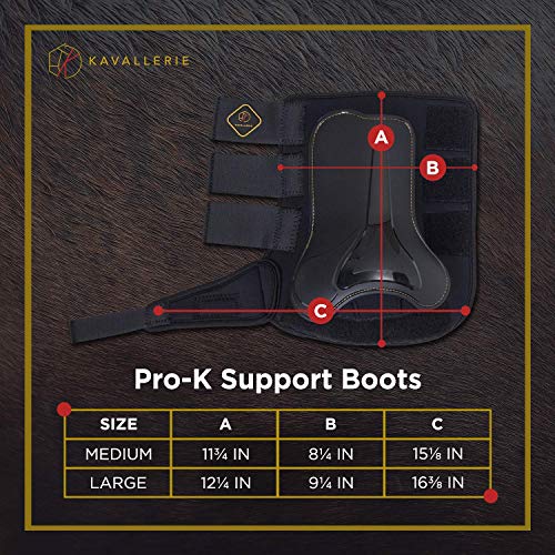 Kavallerie Classic Tendon Boots, Impact-Absorbing Material, Breathable & Evenly Distribute Pressure, Protect Tendon and Ligaments, Anti-Slip, Anti- Sore and Moisture Repellant Show Jumping Boots - color: Support Boots(Pro-K), Black
