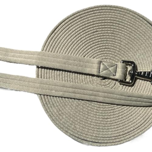 Horse Training Lunge Line with Alloy Trigger Buckle for Accurate Equestrian Training of 32.8 ft(10 Meters) - color: Grayish White
