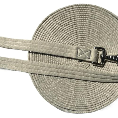 Horse Training Lunge Line with Alloy Trigger Buckle for Accurate Equestrian Training of 32.8 ft(10 Meters) - color: Grayish White