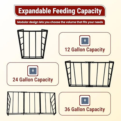 FEBTECH 36 Gallon Hay Feeder Wall Mount, Heavy-Duty Steel Horse Hay Feeders
