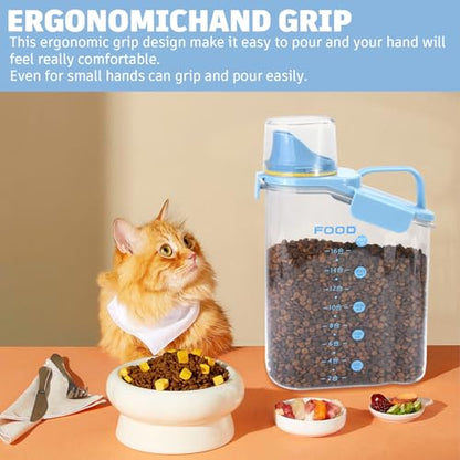 Dog Food Storage Container with Large Pour Spout, Blue - color: Blue