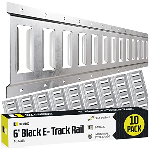 DC Cargo Mall E Track Tie Down Rail Kit 6' (10 Pack) for Garages, Vans, Trailers, Motorcycle Tie Downs, ATV Mountings - Galvanized Steel - Secure Cargo & Heavy Loads Up to 2,000 lbs - size: 10-pack