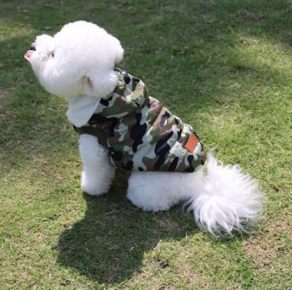 Vecomfy Warm Dog Coats with Hoodie,Winter Dog Jackets for Smaller Dogs - color: Green Camo, size: X-Small
