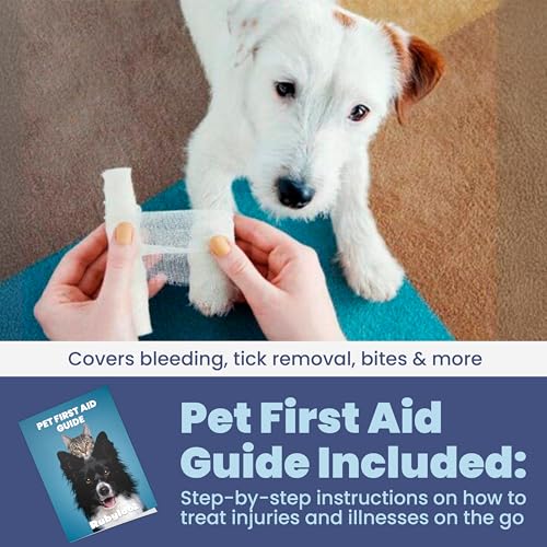 Rubyloo Dog First Aid Kit, 2 Essential & 1 Travel Pack Bundle | Vet-Approved Kit, Pet First Aid guide; Tick remover; Thermal Blanket, Pet-safe supplies; Water-Resistant case, Home, Car