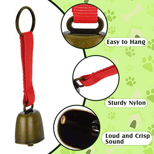 Moxweyeni 3 Pieces Loud Dog Collar Bells with Nylon Strap Pet Training Necklace Goat Bear Bell for Small Dog Collar Charm with Tracker Noise Animal Anti Lost Pet Pendant Accessories Decorative
