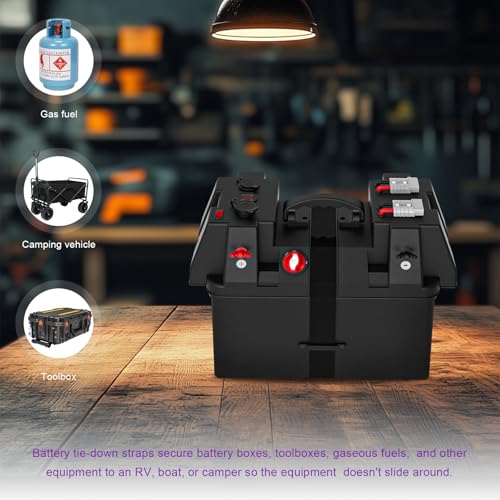2 PCS Car Battery Box Strap, Adjustable Auto Battery Hold Down Straps with Quick Release Buckle, 39 Inch Batteries Box Tie Down Strap for Cars Trucks SUVs Boats, Car Accessories - color: 2 PCS