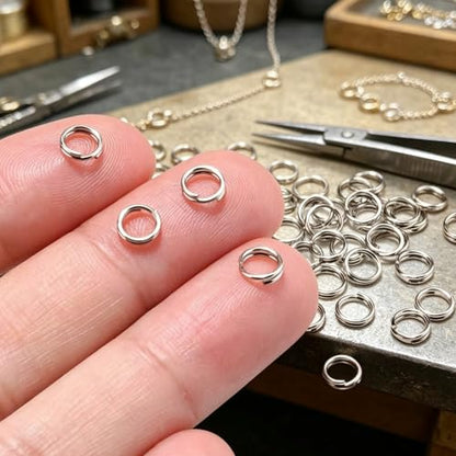 200pcs Silver Jump Ring Split Keyring Mental Connectors for Keychains, Jewelry Making, Pet Collars, Crafts 6mm - size: 6mm