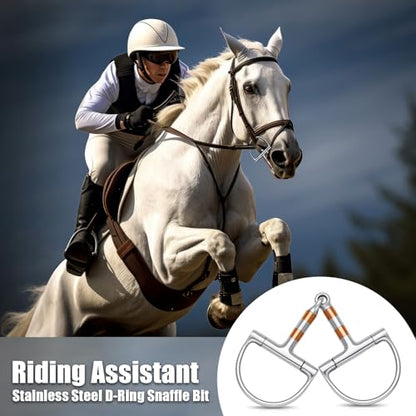 Stainless Steel Ring O & d Snaffle Bit for Horses Snaffle Mouth Gentle Horse Pony Bit with Copper Roller for Training, Western & English Riding - size: Mouth Spacing 135mm, style: D-ring Copper Roller