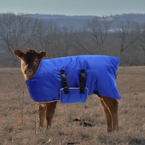 TEHAUX Goat Blanket, Sheep Blanket Livestock Shelter Windproof Goat Coat Warmming Thickened Calf Blanket for Calf Goat Horse Sheep - 108 * 85cm/42.44 * 33.41inch (Random Color)