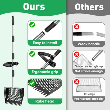 64.5 Inch Chicken Poop Scooper & Rake,for Chicken Pooper Small Farm Animal