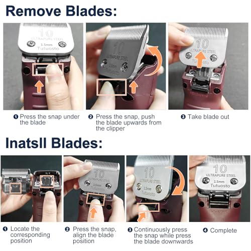 10 Clipper Blade Compatible with Andis,Wahl and Oster Dog Clippers - color: Silver