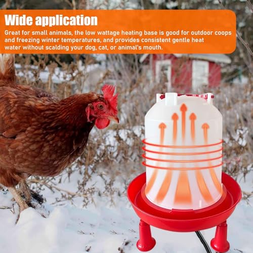 Heated Chicken Waterer for Winter, Automatic Thermostatically Controlled Heated 6L Outdoor Hanging Heated Poultry Waterer, Heated Waterer for Chicken Coop, Duck, Goose and Turkey Coops (Red-1pc)