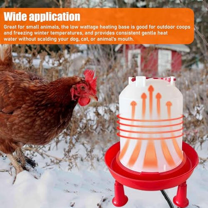 Heated Chicken Waterer for Winter, Automatic Thermostatically Controlled Heated 6L Outdoor Hanging Heated Poultry Waterer, Heated Waterer for Chicken Coop, Duck, Goose and Turkey Coops (Red-1pc)