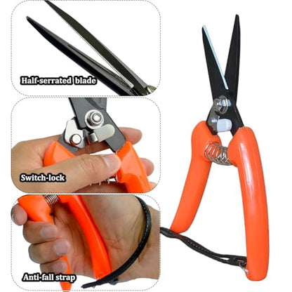Goat Hoof Trimmers Sheep Hoof Trimming Shears Nail Clippers Multiuse on Garden, Switch Lock, Spring Loaded, Wrist Loop, Right or Left Hand Use