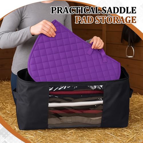 Shinylin Saddle Pad Bag Oxford Horse Blanket Storage Bag Large Capacity with Ventilation Multi Carrier for Western English Equestrian Gear, 26x21x14 Inch