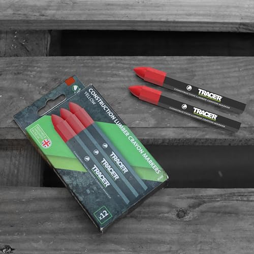 Tracer Red Lumber Crayon Markers - Construction Crayons, Pack of 12 - color: Red