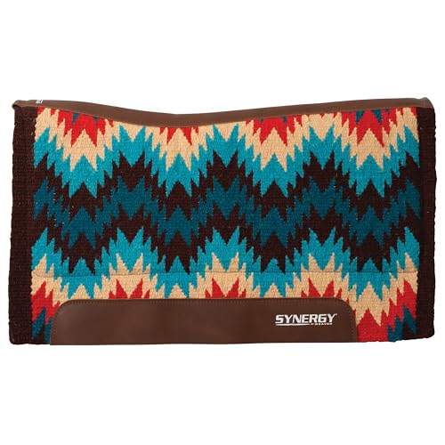 Weaver Equine Synergy Contoured Performance Saddle Pad - color: Stampede-Turquoise/Red, size: 32" x 34"