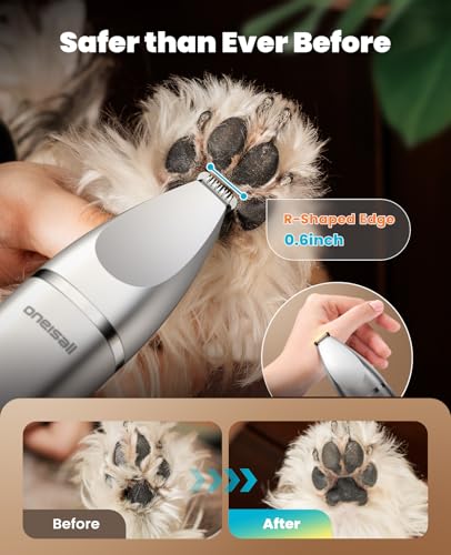 oneisall 4 in 1 Dog Grooming Kit with LCD Display - color: Silver