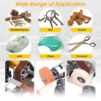 Mini Belt Sander for Knife Making, 3 IN 1 Electric Power Bench Belt Sanders | 7 Adjustable Speed Knife Sharpener Knife Polishing Kit for DIY Metal Woodworking Knife Making (Multi-functional) - style: Multi-functional Belt Sander