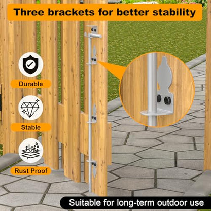24" Cane Bolt Drop Rod for Gate, Silver Heavy Duty Gate Latch 2 Pack - color: 24"-Silver, size: 2 Pack