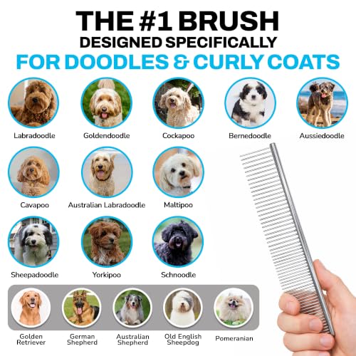 The Doodle Brush Metal Dog Combs for Grooming Matting, Finishing Comb
