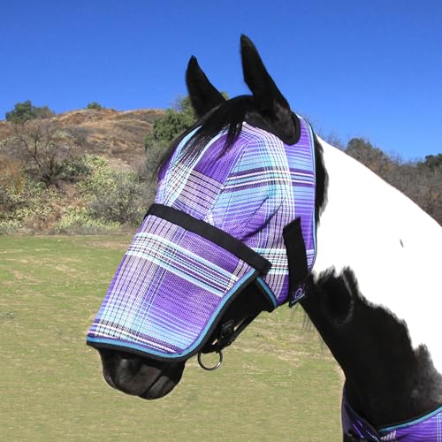 Fly Mask with Removable Nose, X-Large, Lavender Mint - size: XL (Large Horse)