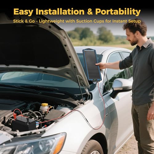SUNAPEX 12V Solar Battery Charger Trickle Maintainer Kit for Car - size: 1.8W