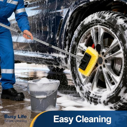 Yocada Five-Sided Car Wash Brush with 61" Long Handle No Scratch