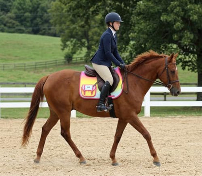 CHALLENGER Horse Quilted Aussie English All-Purpose Saddle Pad Ombre w/Pockets 72158 72158