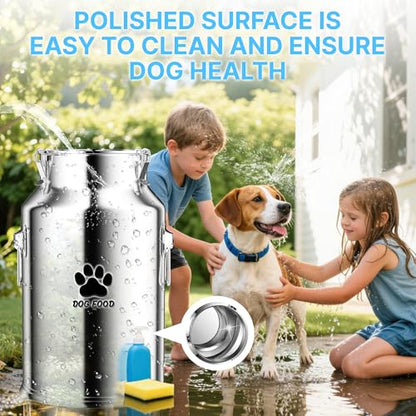 25Lbs Stainless Steel Dog Food Storage Container，Metal Pet Food Storage Container