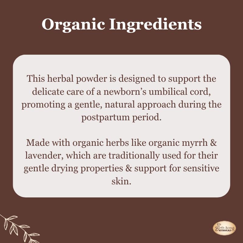 Birth Song Botanicals Herbal Cord Care Powder, Newborn Umbilical Cord Care, Postpartum Essential Gift for New Moms 0.2 oz