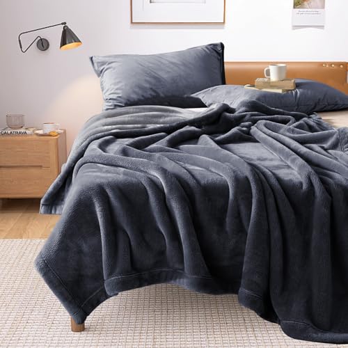YISURE Waterproof Reversible Bed Blanket 90"x80", Slate Grey/Cool Grey | Large KingSize Squirt Blanket Stain & Leak Proof - color: Slate Grey/Cool Grey, size: 90x80 in