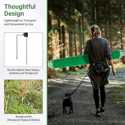 Temporary Fence with Posts 4' x 100' for for Dogs Outdoor Backyard - size: 4' x 100'