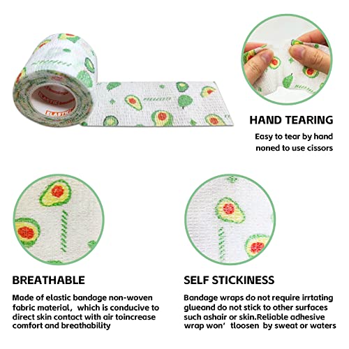12Rolls Vet Tape Wrap, 2 inch Self Adhesive Bandage Wrap for Dog Pet