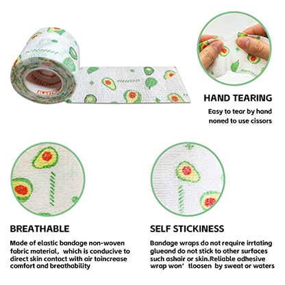 12Rolls Vet Tape Wrap, 2 inch Self Adhesive Bandage Wrap for Dog Pet