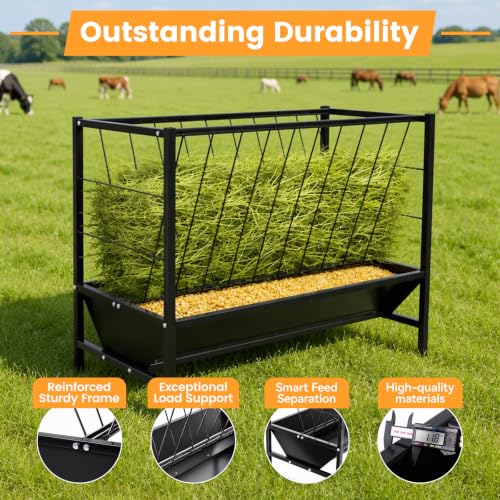 Goat Hay Feeder, Pasture Hay Feeder 70 Gallon Hay Grain Livestock Feeder