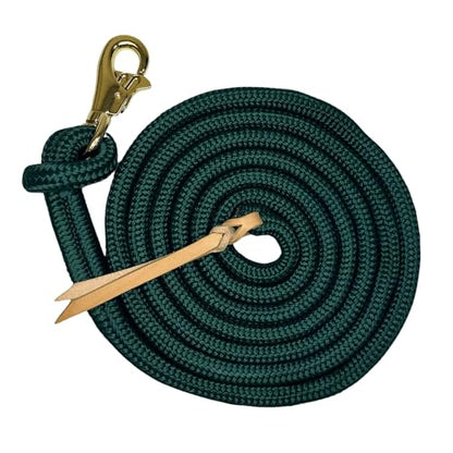 Clinician Braided Training Lead, Bull Snap, 15 ft, Hunter with Gold