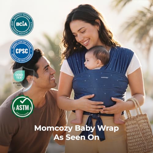 Momcozy Baby Wrap Carrier, Easy-On 2-Piece Design, Newborn to 33 lb - color: Starry Sky
