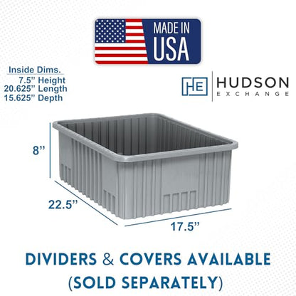 Hudson Exchange 22.5 x 17.5 x 8" (3 Pack) Customizable Divider Grid Box Container Tote, Gray - color: Gray, size: 3 Pack