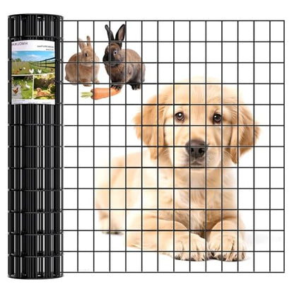 Black Chicken Wire Fencing 16 Gauge, PVC Coated Welded Mesh Fence 2" x 3" Gap, for Vegetable Garden, Yard, Little Animal Protection, Baby Care, and Pet Enclosures DIY Projects 36" x 50 ft - size: 36" x 50 ft