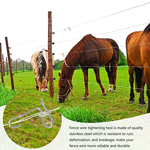Hicarer 68 Pcs Fence Wire Tightener Tool Bulk Stainless Steel Barbe Wire Fence Tensioner with Handles Repair Tensioning Tool for Garden Farm Livestock Fences