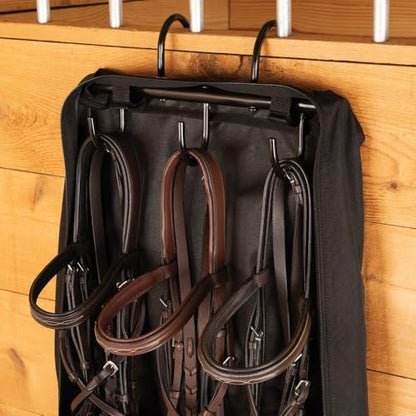 Schneiders 3 Hook Portable Tack Rack Case II | 600 Denier Polyester with Teflon Coating | Holds Halters & Bridles for Shows - color: Navy