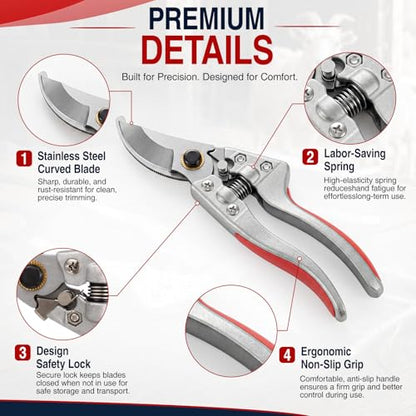2 Pcs 8.3 Inch Goat Hoof Trimmers Farrier Shears, Stainless Steel Curved Blade Sheep Hoof Clippers, Livestock Nail Trimming Tool for Goats, Sheep, Pig, Horse, Garden Scissors