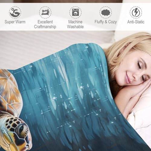 Sea Turtles Fleece Throw Blanket for Couch Adults Teens 40" X 50" - color: Sea Turtles, size: 40x50 inch
