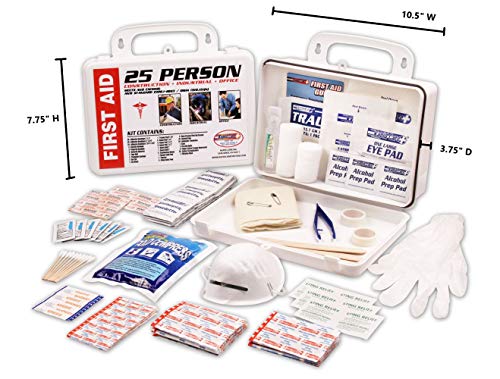 Rapid Care First Aid RC-25MAN-W 25 person 166 Piece ANSI/OSHA Compliant First Aid Kit in Wall Mountable Poly Case - color: Poly Case, size: 25 Person