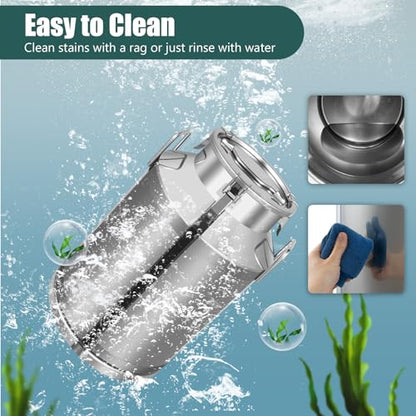 60L/15.8 Gallon Seamless 201 Stainless Steel Milk Can with Lid - size: 50L