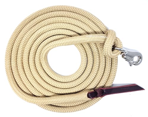 12FT Lead Rope with NP Snap - color: Beige, size: 12 ft. Nickel Trigger Snap